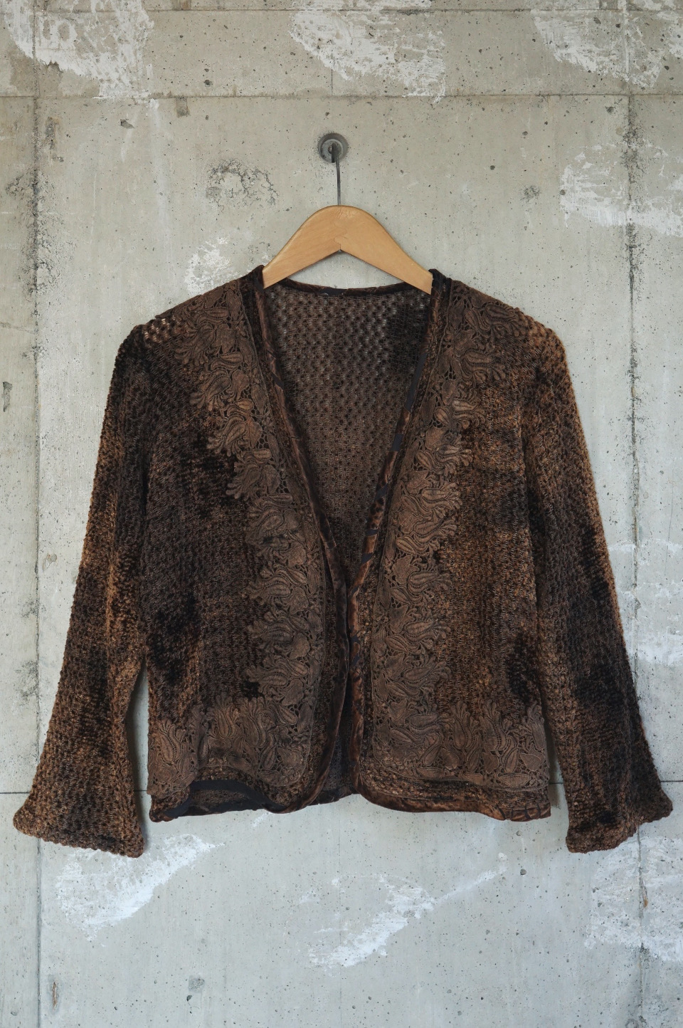 Chenille & Lace Knit Cardigan