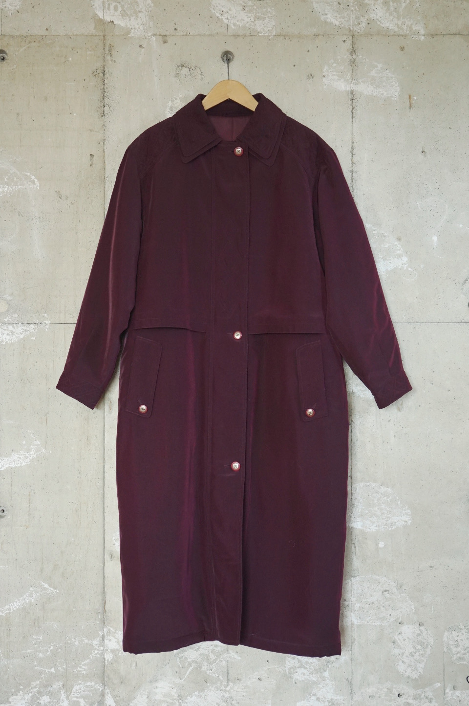 Long Puffer Coat/Burgundy