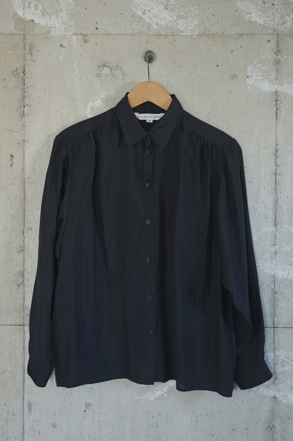 Sleek Black Silk Shirt