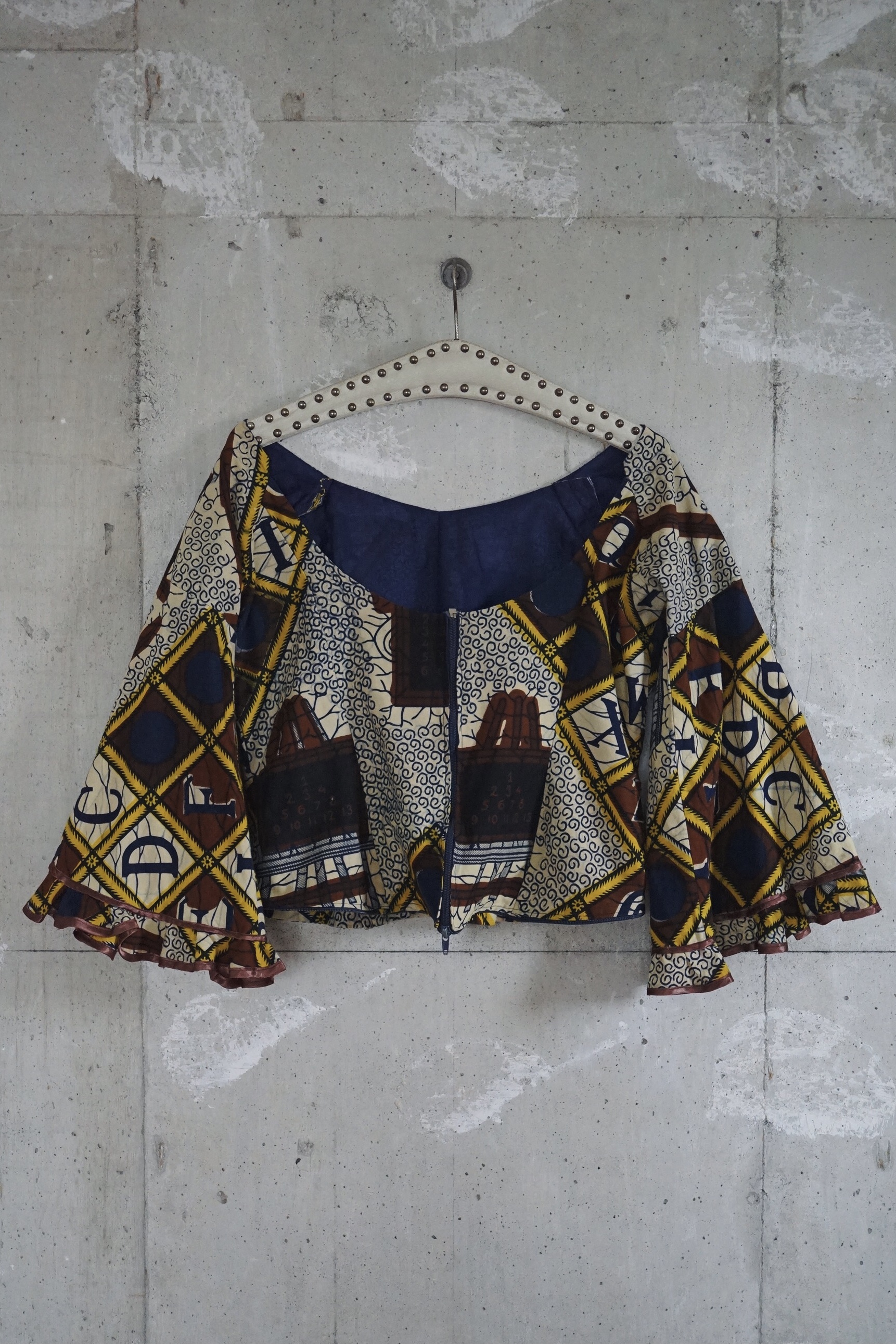 African printed flare sleeves blouse