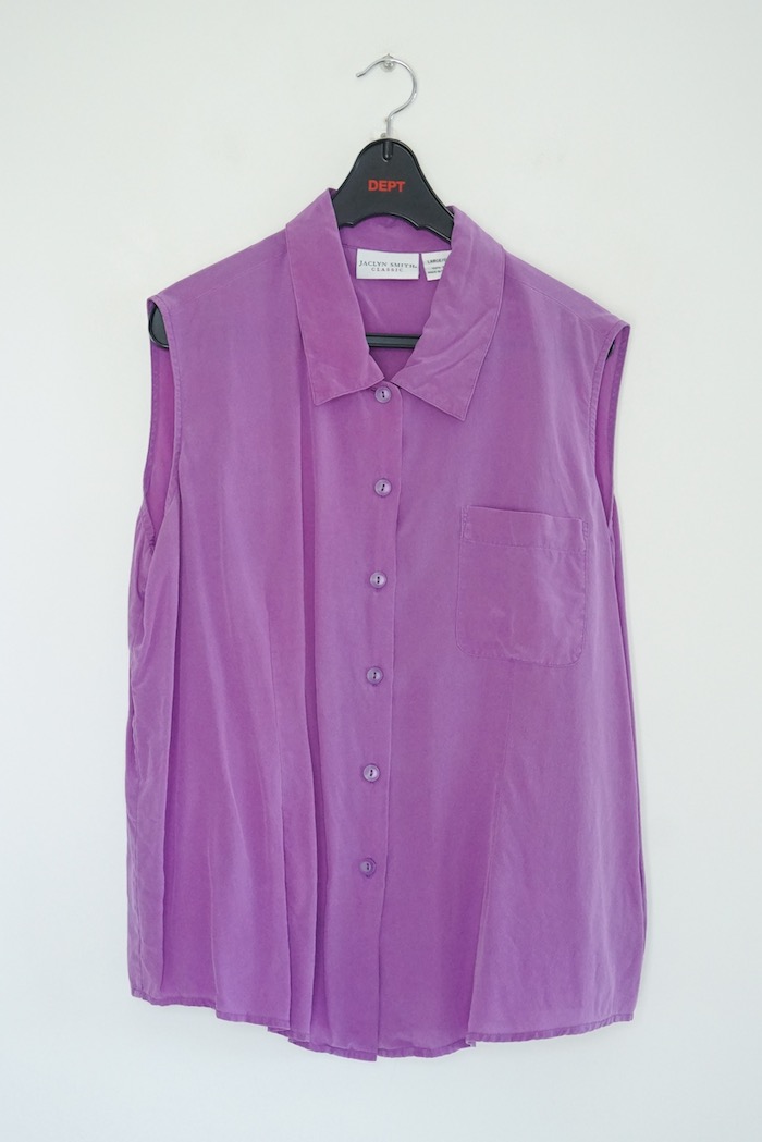 Silk sleeveless blouse / PURPLE