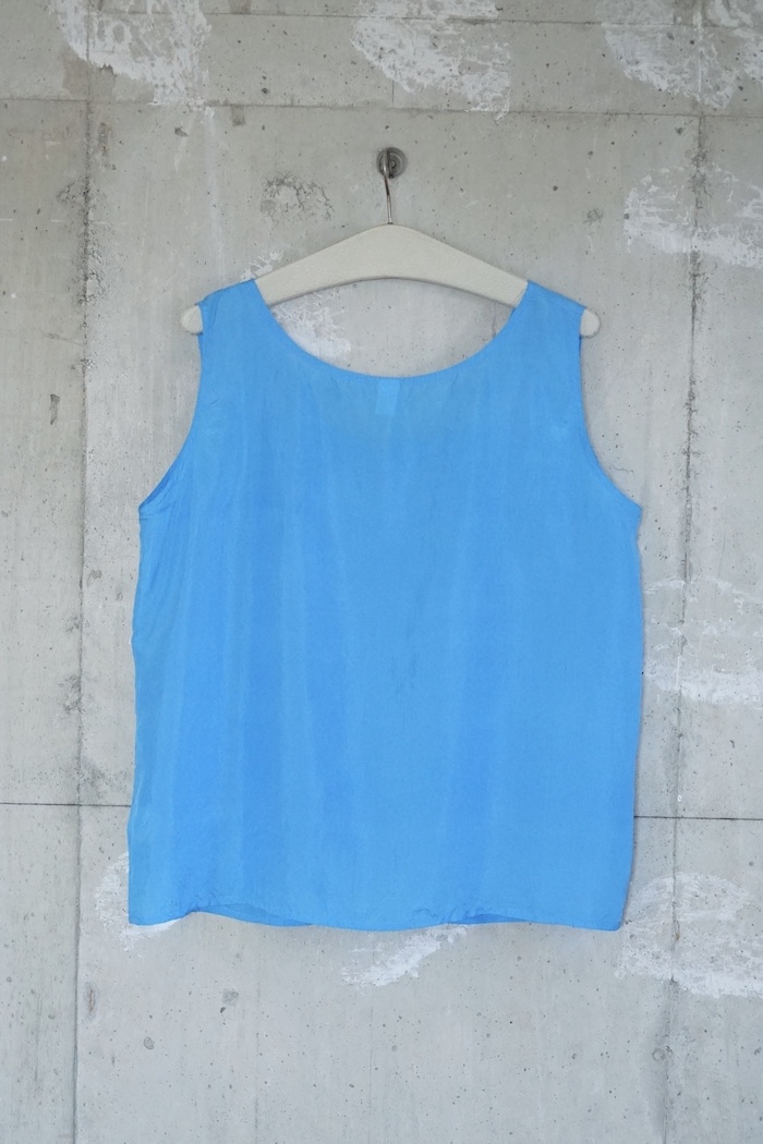 Silk sleeveless top / L.Blue / DEPT Online Store