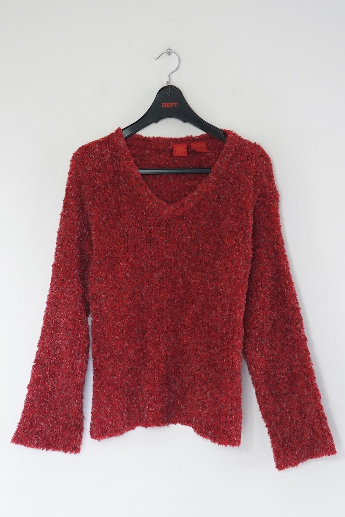 Multi yarn knit sweater / D.RED