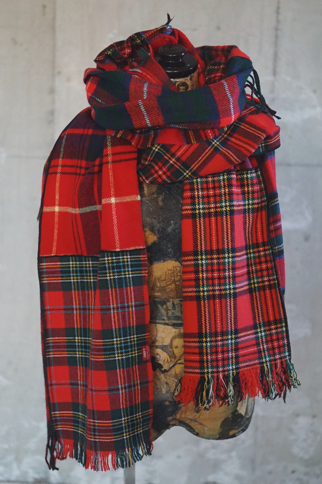 DEPT CRAZY CHECK LONG SCARF / L8 Red tone / DEPT Online Store