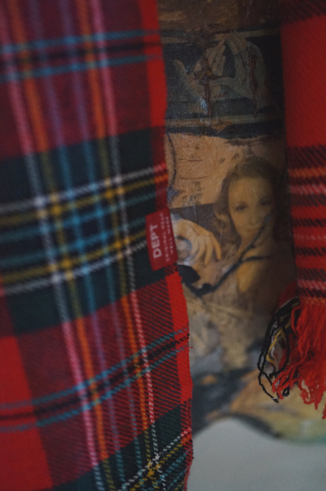 DEPT CRAZY CHECK LONG SCARF / L8 Red tone / DEPT Online Store
