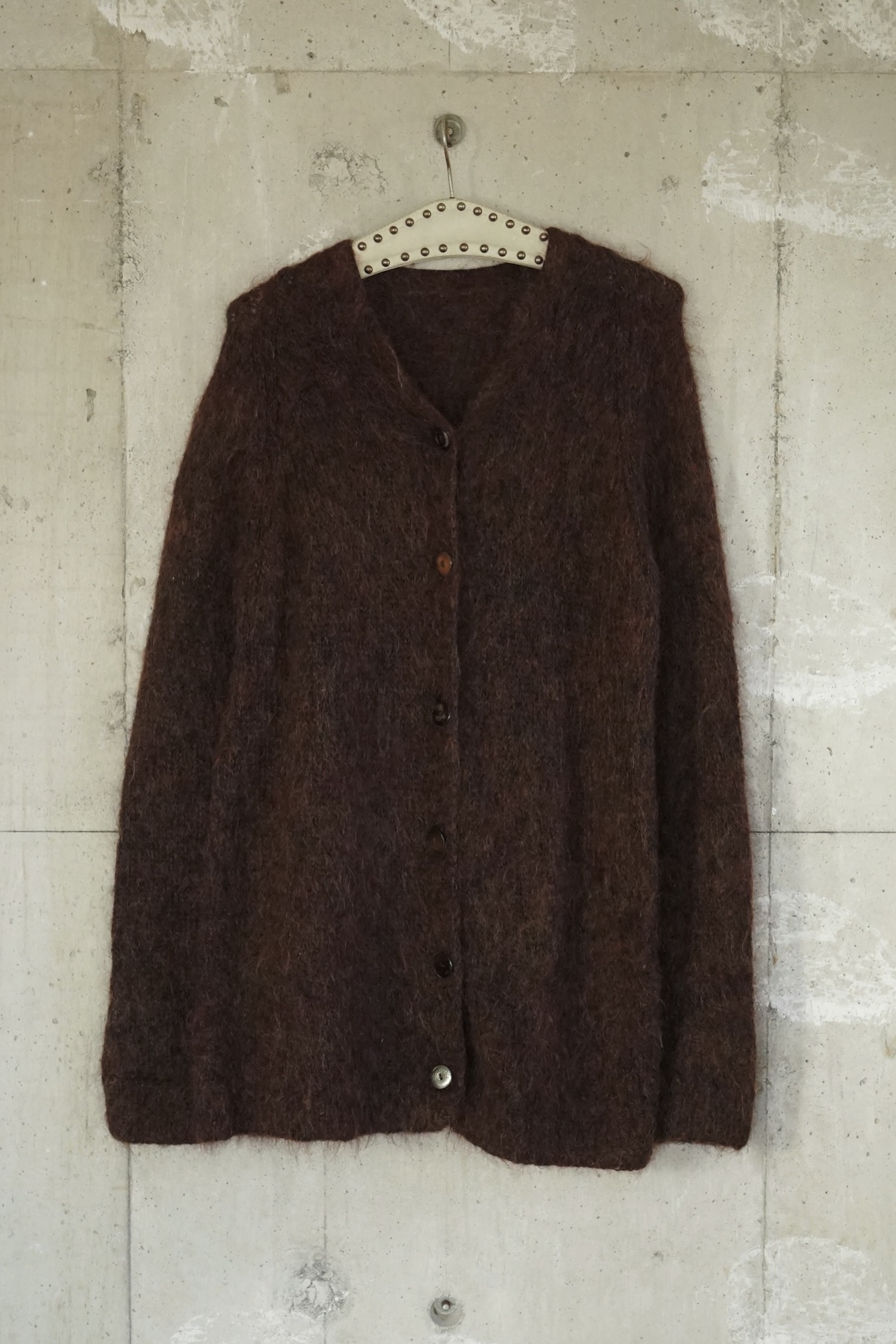 Long knit cardigan / Brown