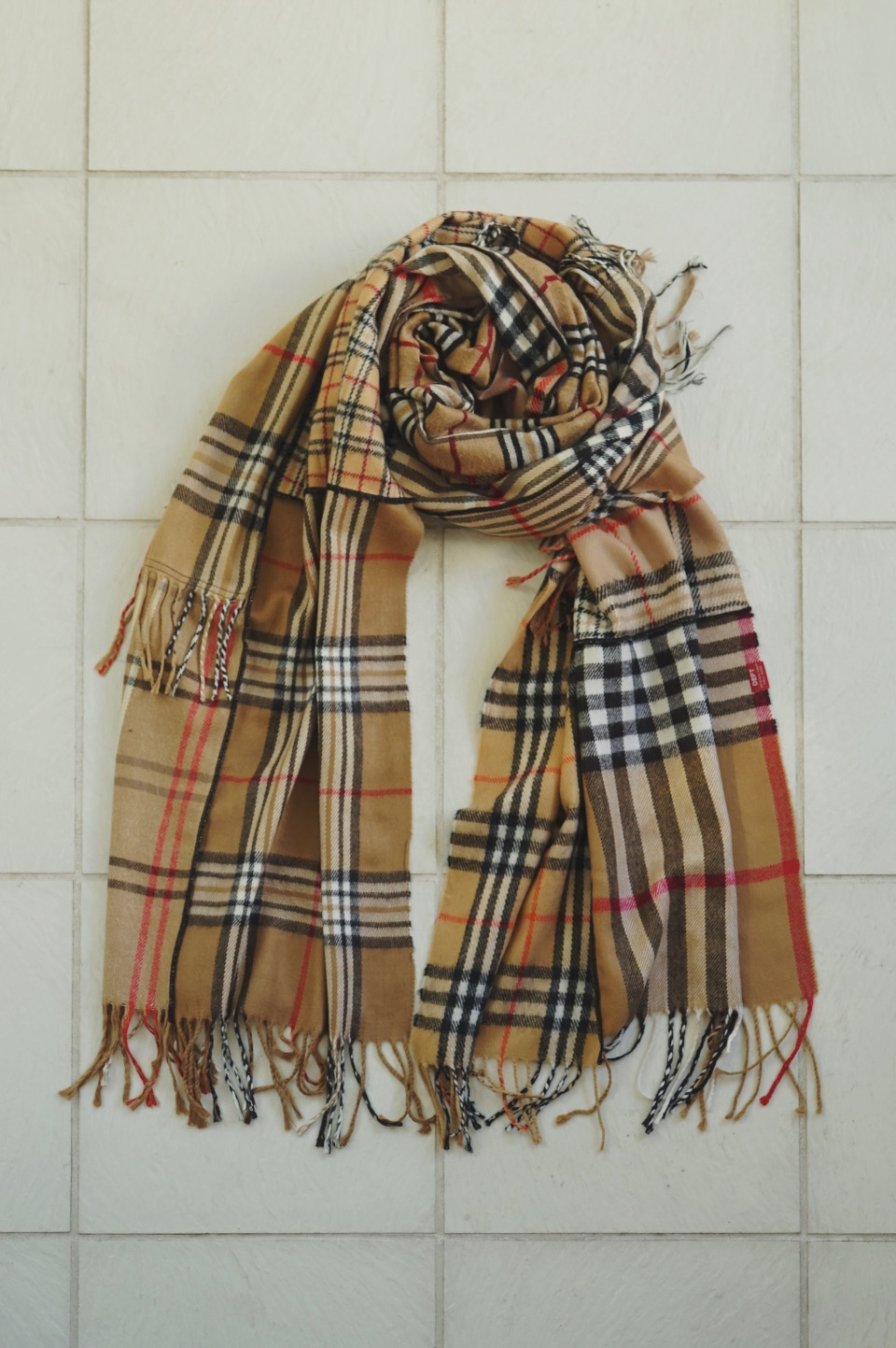 DEPT CRAZY CHECK LONG SCARF / 503 Beige tone