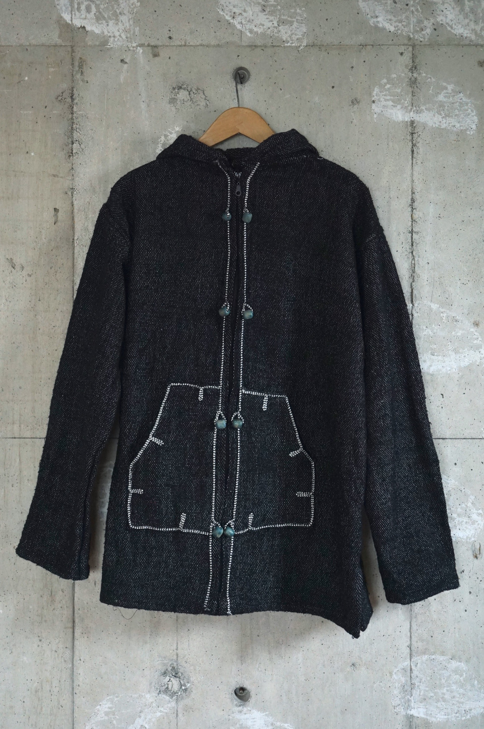 Cord-Embroidered Hooded Jacket