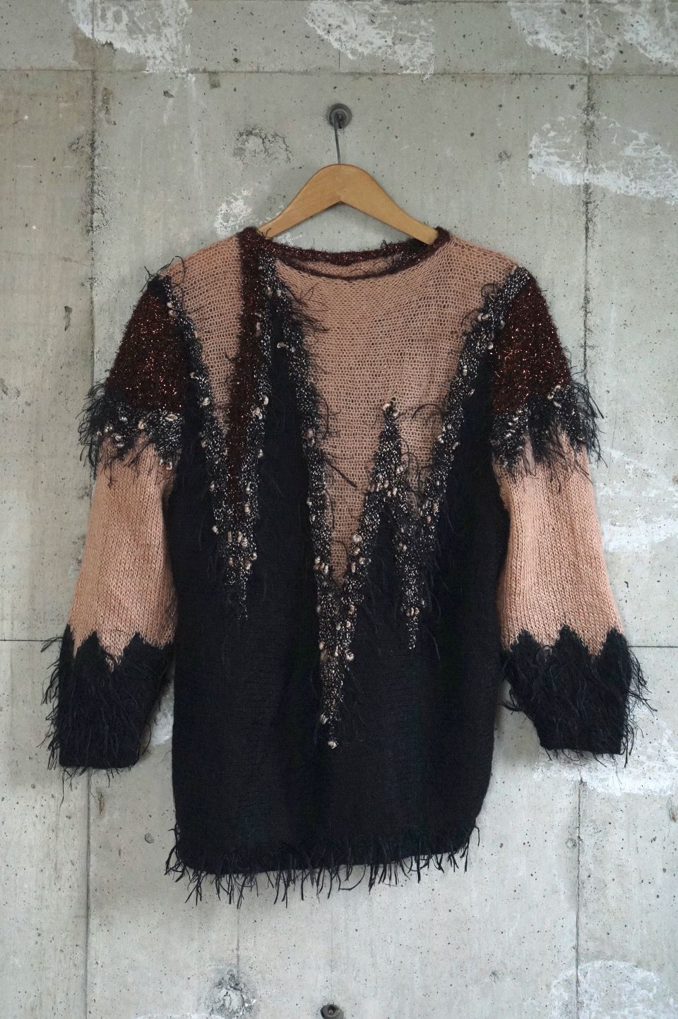 80's Mixed-Knit Sweater
